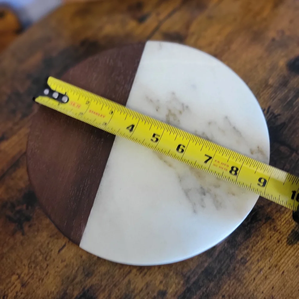 Round Marble and Oak Cheese Board OAK & OLIVE